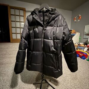 Perry Ellis Portfolio Men’s Large Bubble Coat with hood